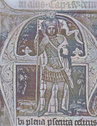 Sv. Václav (Liber viaticus, Cestovní brevíř Jana ze Středy, kol. 1360)
