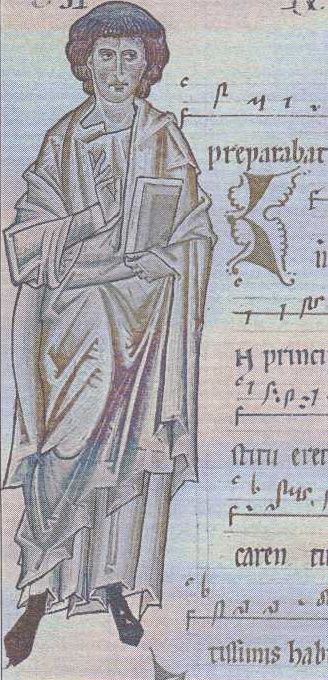 Sv. Jan Evangelista (Sedlecký antifonář, kol. 1240)